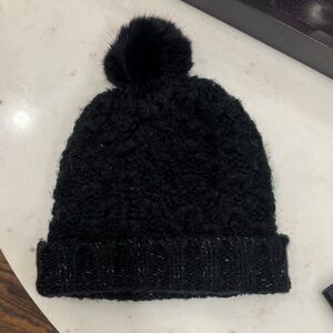 RUDSAK Black Knit Hat with Pom Pom